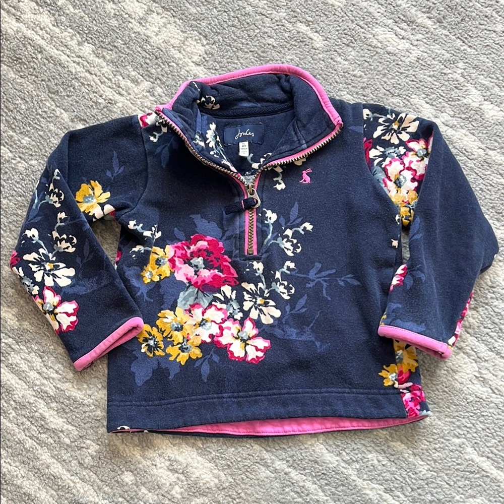 Joules Floral Quarter-Zip Pullover